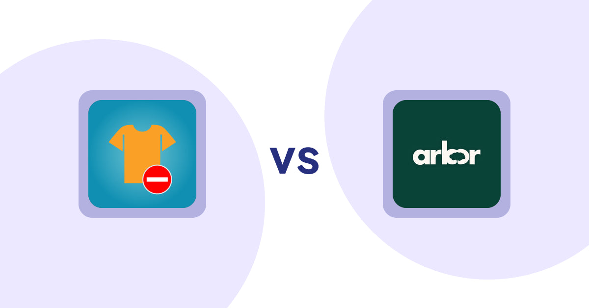 Shopify Product Display Apps: Products Unavailable vs Arbor ― Carbon Transparency