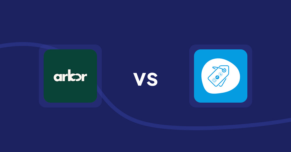 Shopify Product Display Apps: Arbor ― Carbon Transparency vs Extendons Product Tag Images