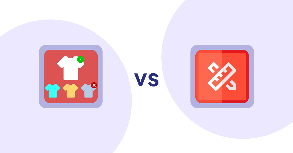 Shopify Product Display Apps: ST: Product & Collection Sort vs RT: Size Chart, Size Guide
