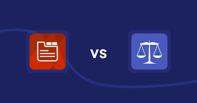 Shopify Product Display Apps: Tabs: SEO Product Tabs with AI vs. Equate ‑ Product Compare