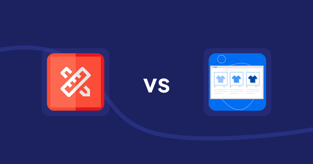 Shopify Product Display Apps: RT: Size Chart, Size Guide vs Hura Product Showcase Builder