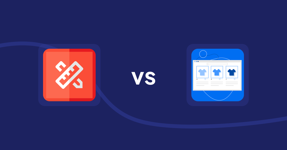 Shopify Product Display Apps: RT: Size Chart, Size Guide vs Hura Product Showcase Builder