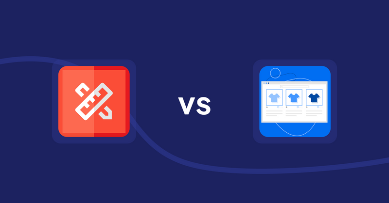 Shopify Product Display Apps: RT: Size Chart, Size Guide vs Hura Product Showcase Builder