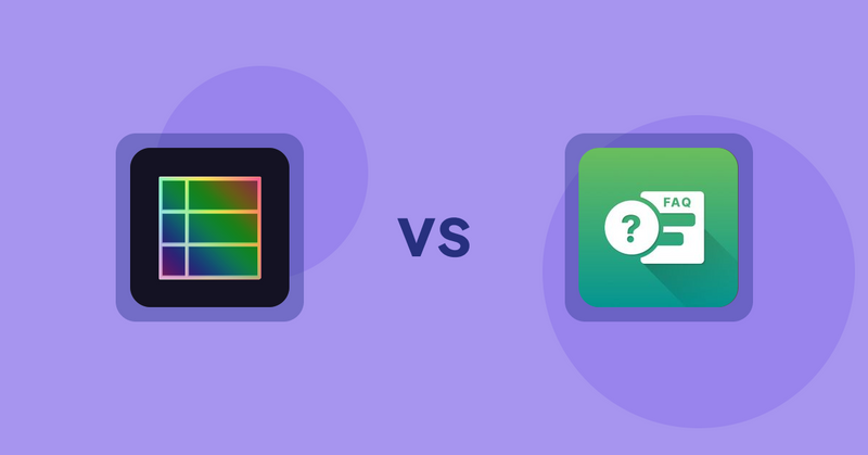 Shopify Product Display Apps: TableFlow Specification Table vs FAQ Expert: Product FAQ