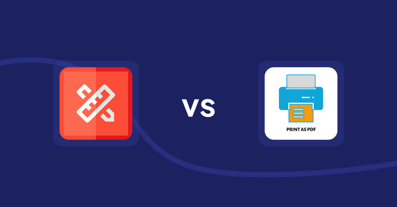 Shopify Product Display Apps: RT: Size Chart, Size Guide vs LitPDP ‑ Print as PDF