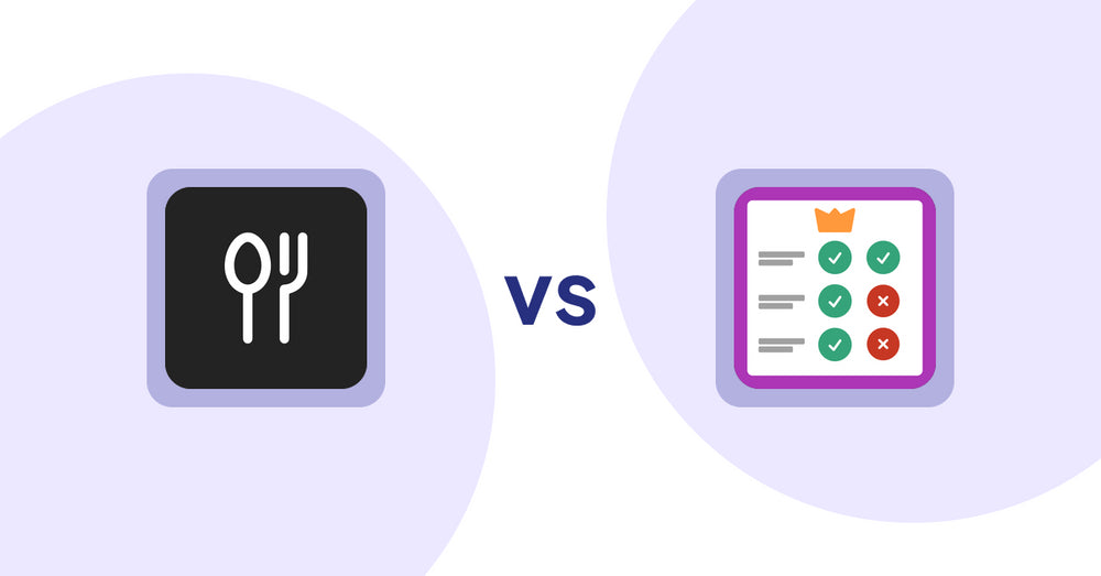Shopify Product Display Apps: ServeUp ‑ Restaurant Menu vs Pretty Comparison Tables