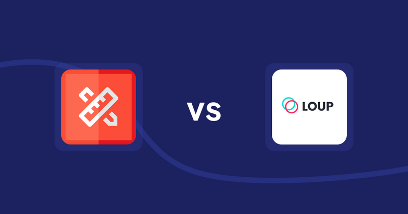 Shopify Product Display Apps: RT: Size Chart, Size Guide vs Loup: Sell on Instagram