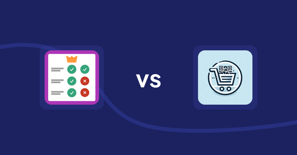 Shopify Product Display Apps: Pretty Comparison Tables vs. QR Cartify
