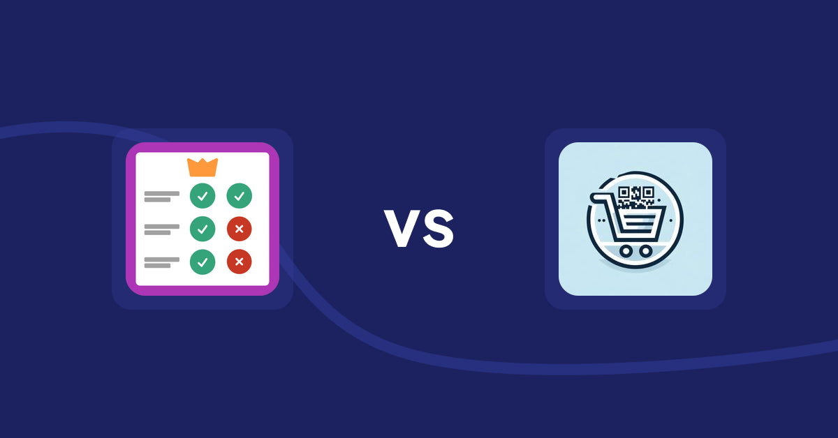 Shopify Product Display Apps: Pretty Comparison Tables vs. QR Cartify