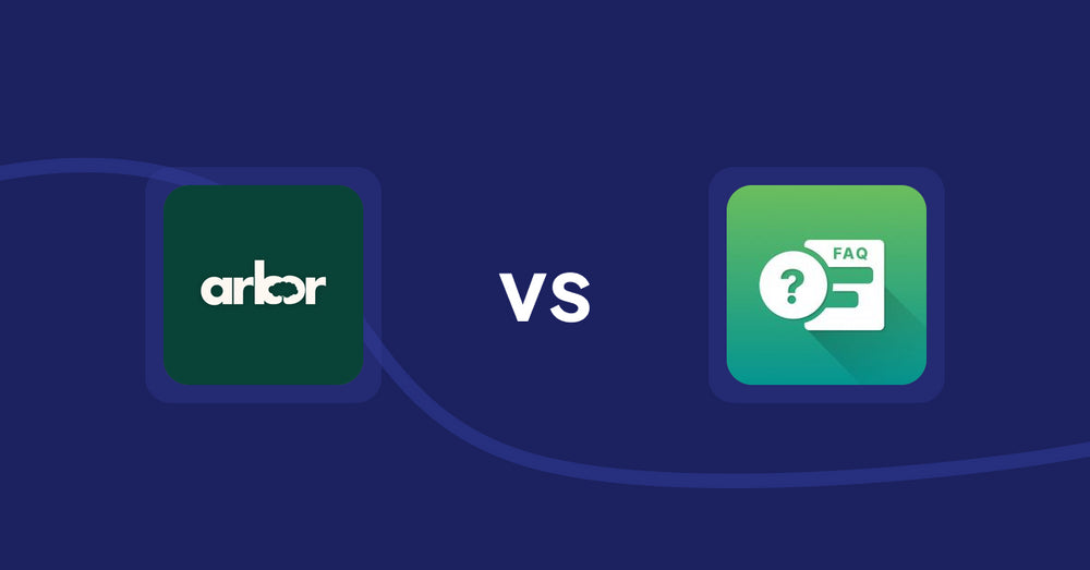 Shopify Product Display Apps: Arbor ― Carbon Transparency vs FAQ Expert: Product FAQ