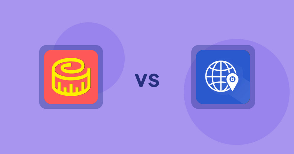 Shopify Product Display Apps: Snake Size Chart & Size Guide vs Addify ‑ Country Restrictions