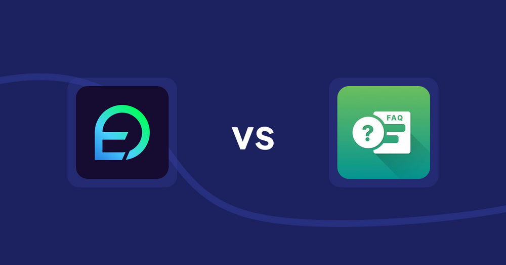 Shopify Product Display Apps: EasyDisplay: Product Showcase vs. FAQ Expert: Product FAQ