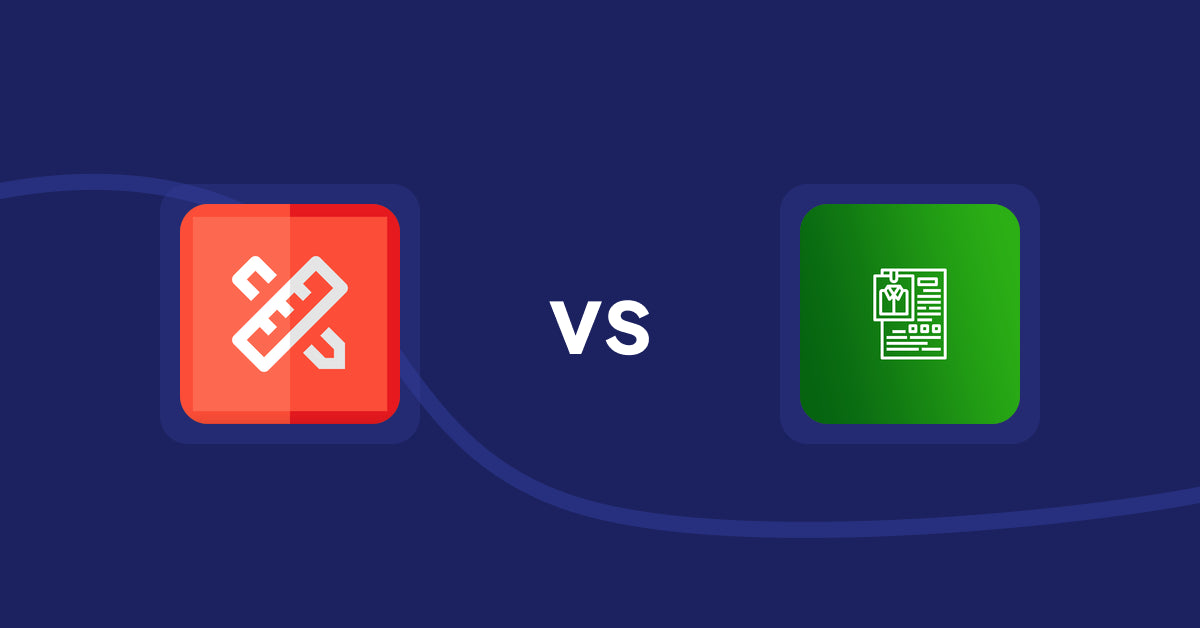 Shopify Product Display Apps: RT: Size Chart, Size Guide vs OC Product Size Chart