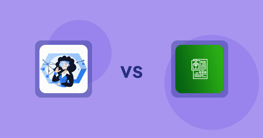 Shopify Product Display Apps: Eva AI Optimize Descriptions vs OC Product Size Chart