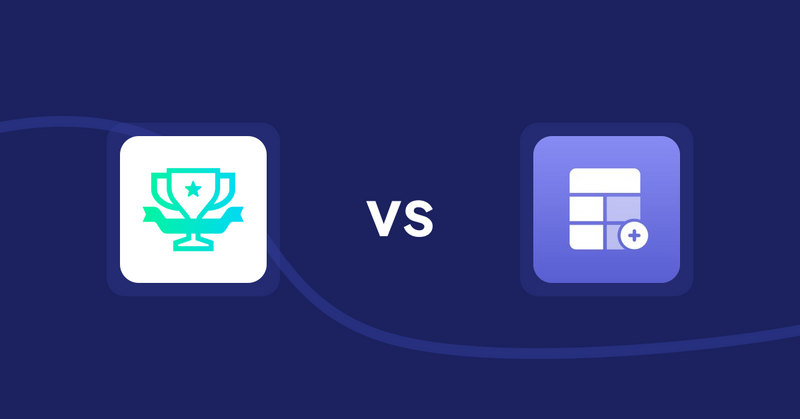 Shopify Product Display Apps: らくらくランキング表示アプリ｜リテリア Ranking vs Eazy Specification Tags Table