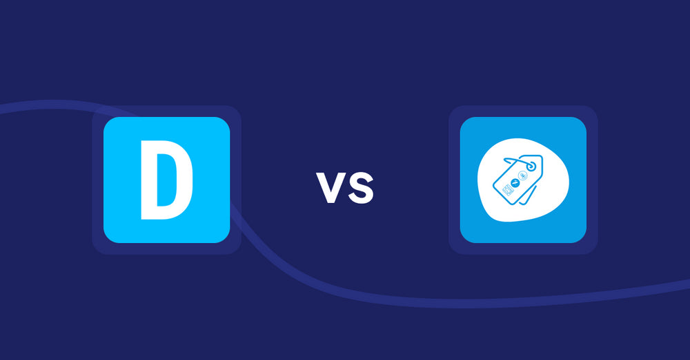 Shopify Product Display Apps: Dual Price Display by T2 vs. Extendons Product Tag Images