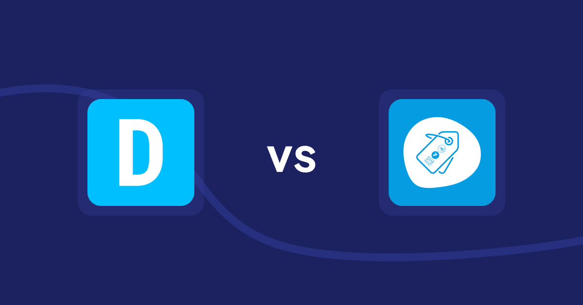 Shopify Product Display Apps: Dual Price Display by T2 vs. Extendons Product Tag Images