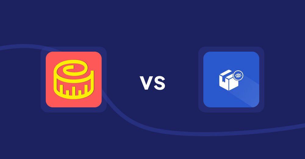 Shopify Product Display Apps: Snake Size Chart & Size Guide vs Addify ‑ Hide Products