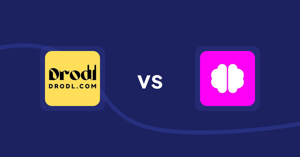 Shopify Product Display Apps: Drodl: Hide SoldOut Products vs. Brainy: AI SEO & Content Boost