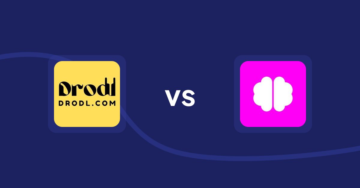 Shopify Product Display Apps: Drodl: Hide SoldOut Products vs. Brainy: AI SEO & Content Boost