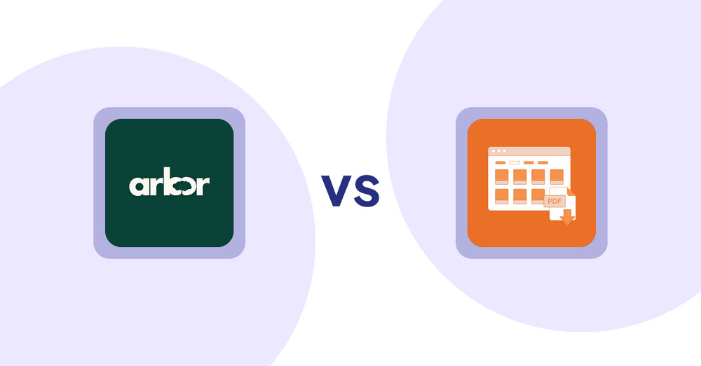 Shopify Product Display Apps: Arbor ― Carbon Transparency vs Meetanshi PDF Product Catalog