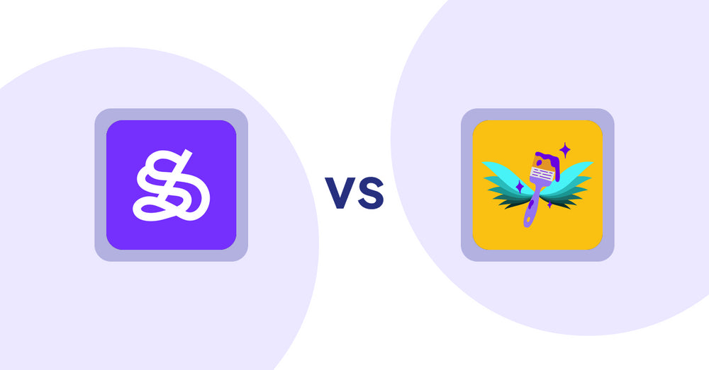 Shopify Product Display Apps: WeShop AI: Model & Product Photo vs. Badgfly ‑ Product Personalizer