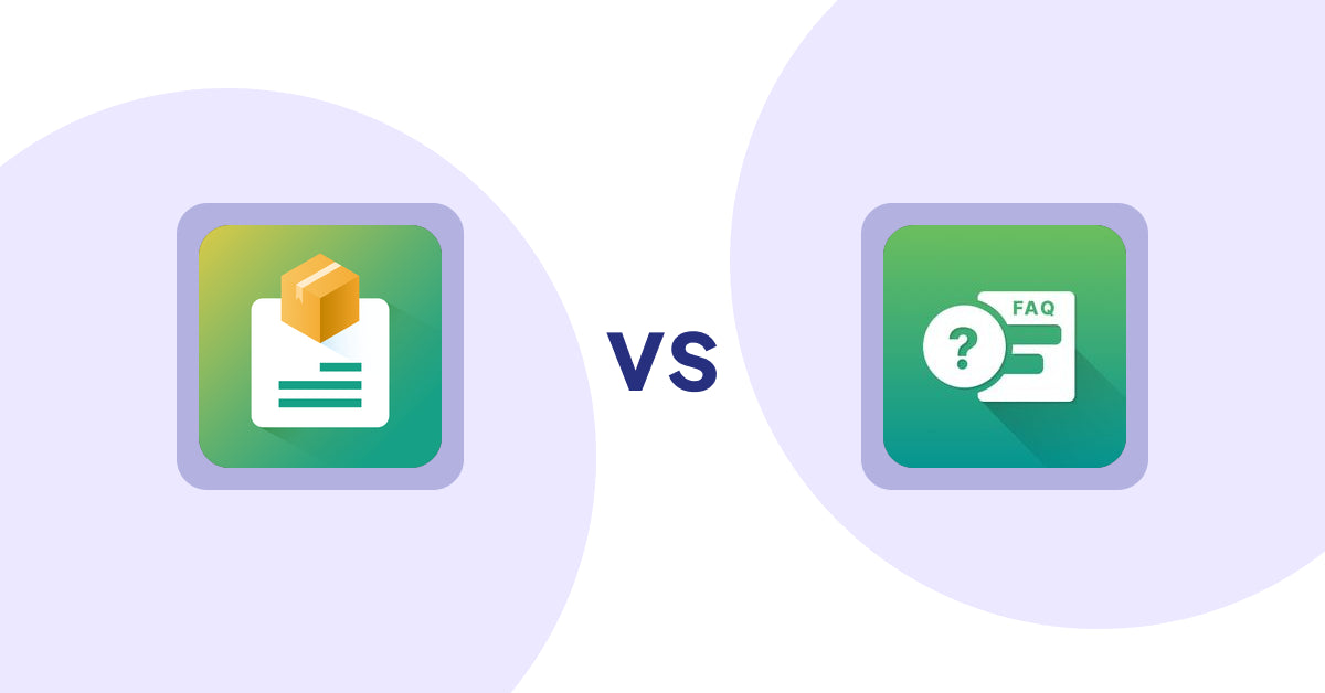 Shopify Product Display Apps: Product Descriptions by AMP vs FAQ Expert: Product FAQ