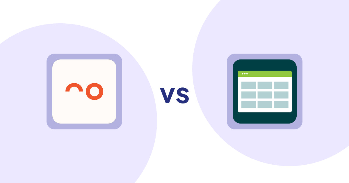 Shopify Product Display Apps: soona ‑ Content For Commerce vs Product Table