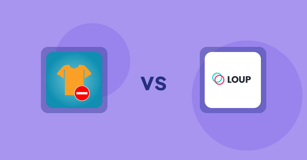 Shopify Product Display Apps: Products Unavailable vs Loup: Sell on Instagram