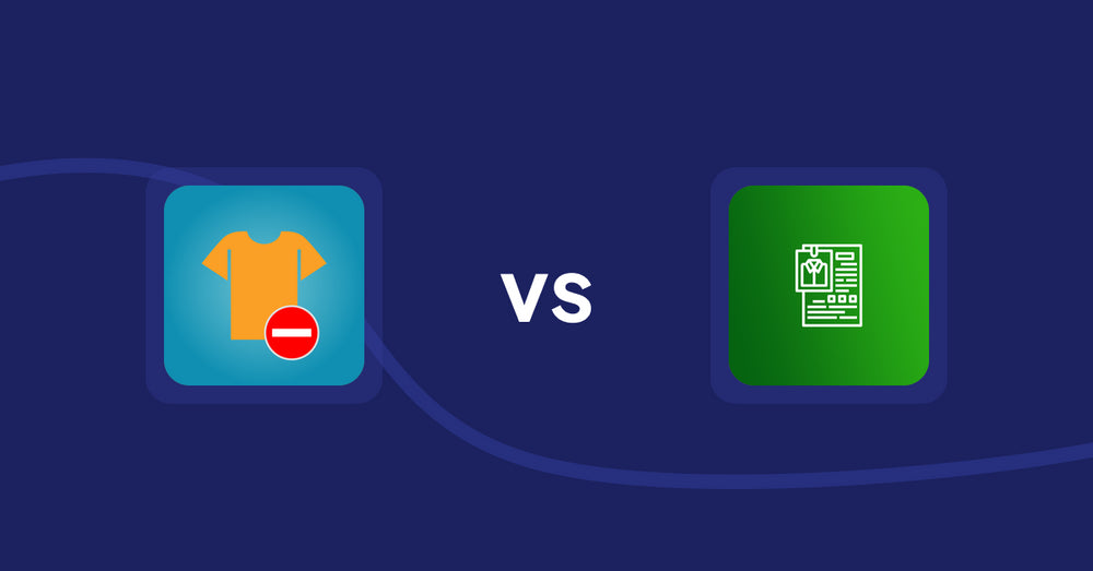 Shopify Product Display Apps: Products Unavailable vs OC Product Size Chart