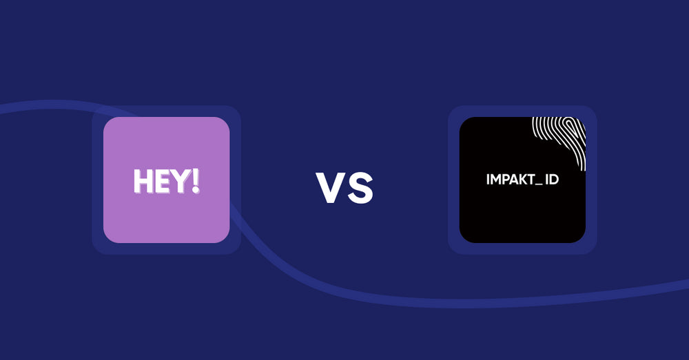 Shopify Product Display Apps: Hey! Product Page Banner & Text vs. IMPAKT ID: Fashion CO2 Tracker