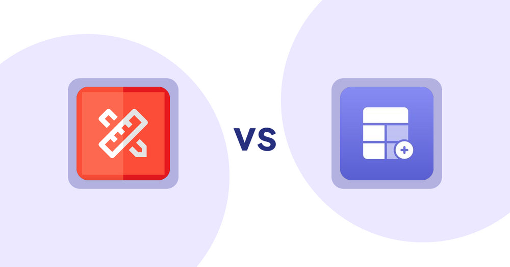 Shopify Product Display Apps: RT: Size Chart, Size Guide vs Eazy Specification Tags Table