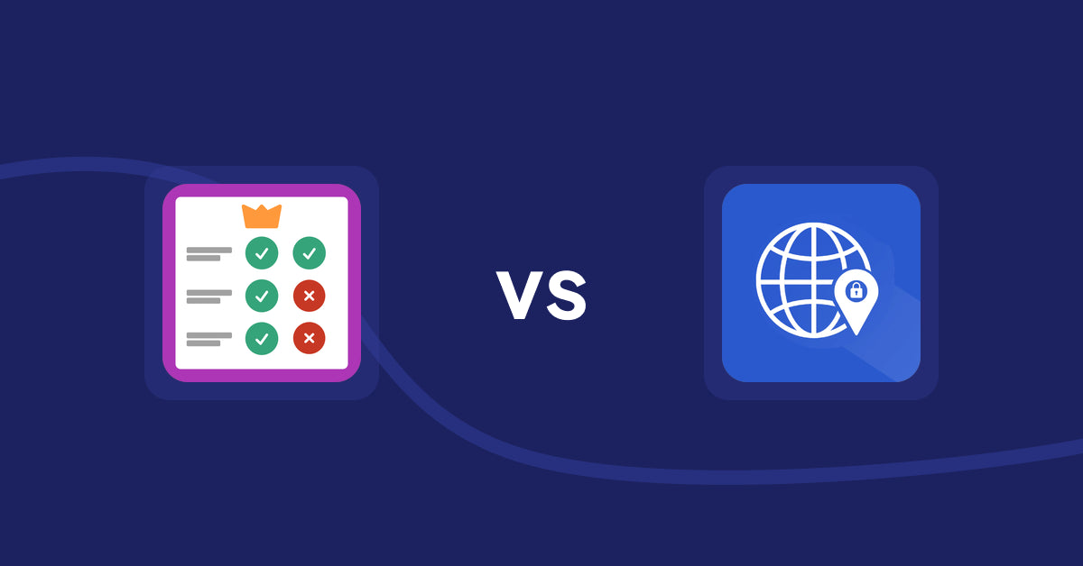 Shopify Product Display Apps: Pretty Comparison Tables vs Addify ‑ Country Restrictions