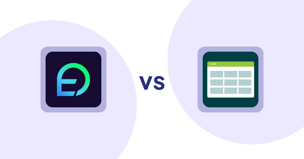 Shopify Product Display Apps: EasyDisplay: Product Showcase vs Product Table