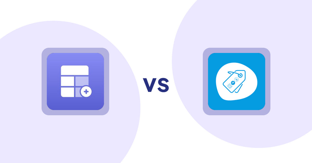 Shopify Product Display Apps: Eazy Specification Tags Table vs Extendons Product Tag Images