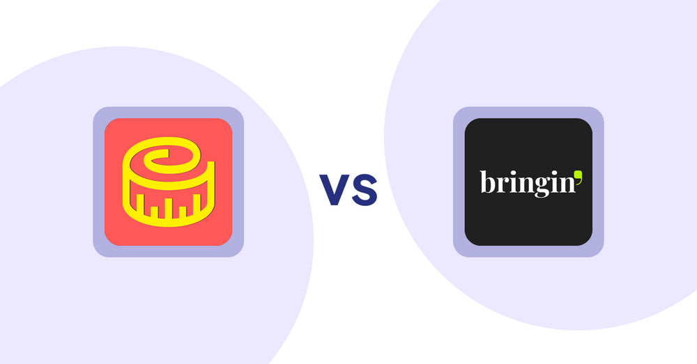Shopify Product Display Apps: Snake Size Chart & Size Guide vs Bringin