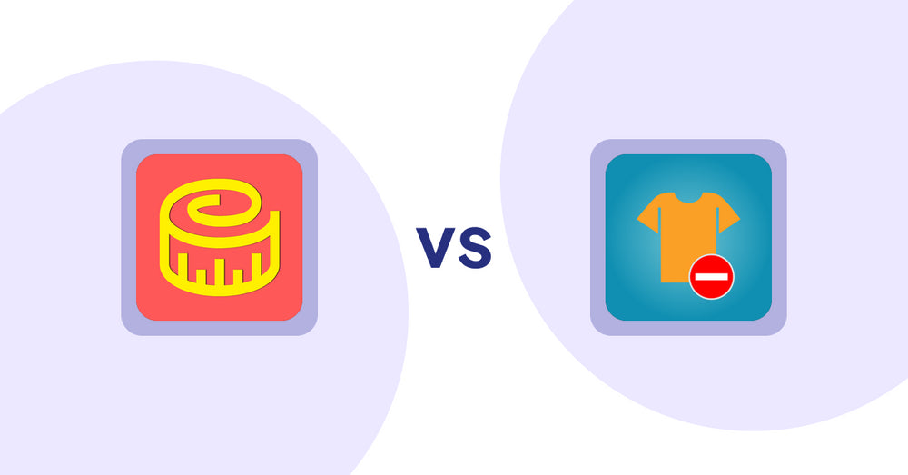 Shopify Product Display Apps: Snake Size Chart & Size Guide vs Products Unavailable