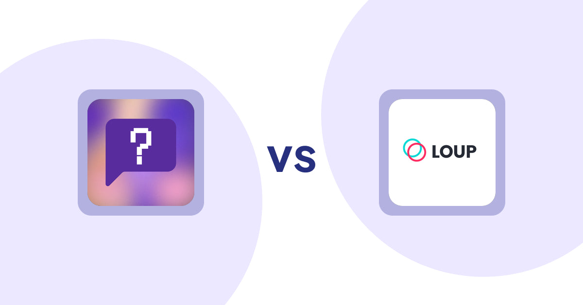 Shopify Product Display Apps: FAQbucket ‑ Help Center & FAQ vs Loup: Sell on Instagram