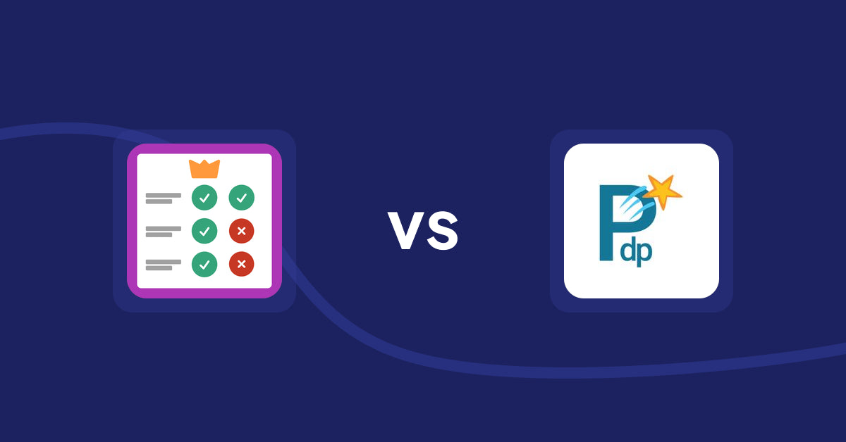 Shopify Product Display Apps: Pretty Comparison Tables vs. PDP Star
