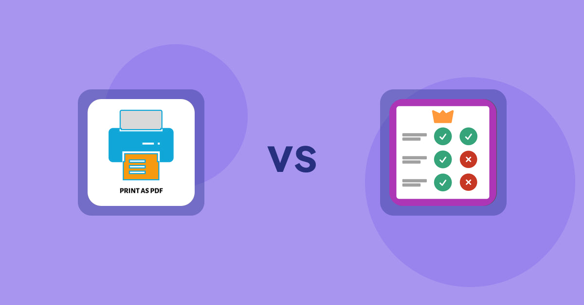Shopify Product Display Apps: LitPDP ‑ Print as PDF vs Pretty Comparison Tables