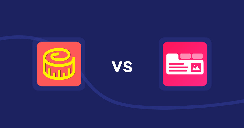Shopify Product Display Apps: Snake Size Chart & Size Guide vs Tabs+ Product Descriptions