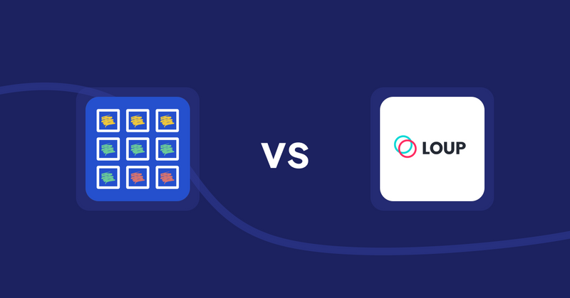 Shopify Product Display Apps: Pixc: Visual Merchandising vs Loup: Sell on Instagram