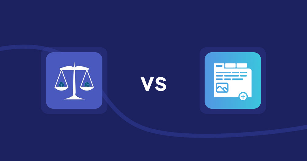 Shopify Product Display Apps: Equate ‑ Product Compare vs Advanced Product Tabs