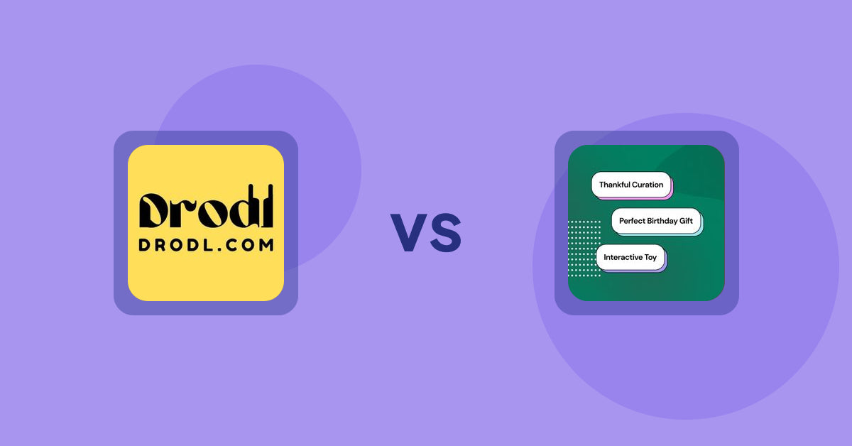 Shopify Product Display Apps: Drodl: Hide SoldOut Products vs FeatureFrame ‑ Pretty Product