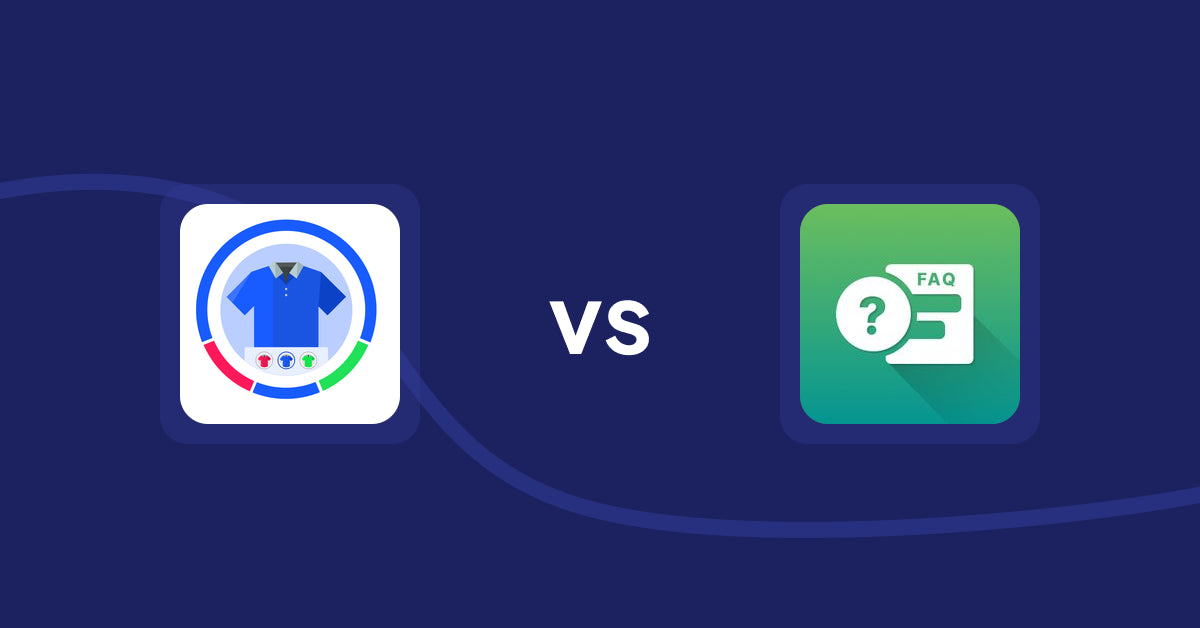 Shopify Product Display Apps: EVS ‑ Easy Variation Swatches vs. FAQ Expert: Product FAQ