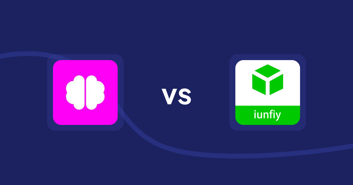 Shopify Product Display Apps: Brainy: AI SEO & Content Boost vs iunfiy • Related Products