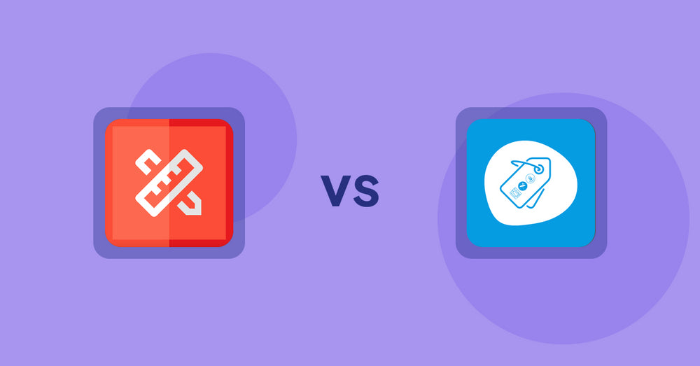 Shopify Product Display Apps: RT: Size Chart, Size Guide vs. Extendons Product Tag Images