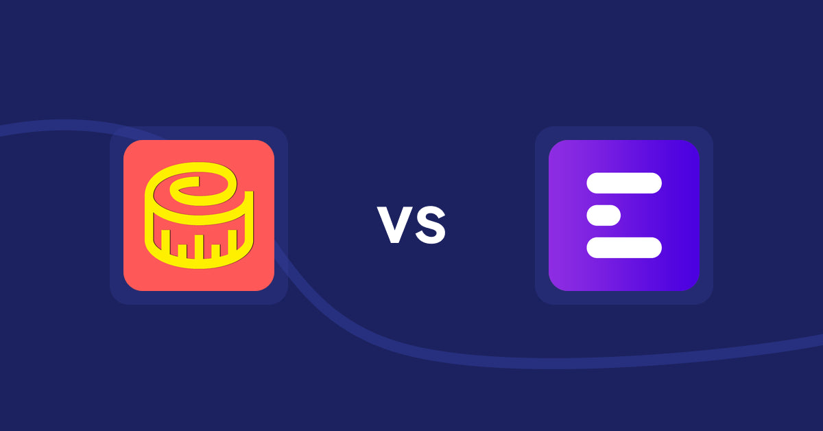Shopify Product Display Apps: Snake Size Chart & Size Guide vs ANG Extra Menu
