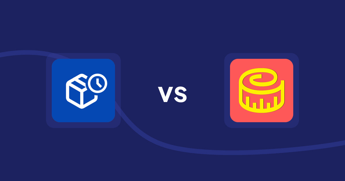 Shopify Product Display Apps: PreOrder Alpha vs Snake Size Chart & Size Guide